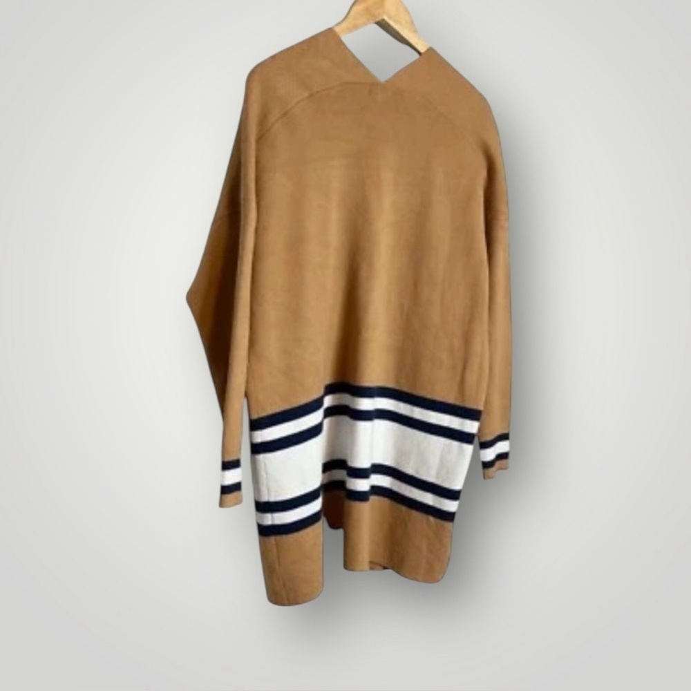𝅺Crown & Ivy Oversized Stripe Colorblock Open Cardigan Size Small Long Sleeve - Picture 5 of 7